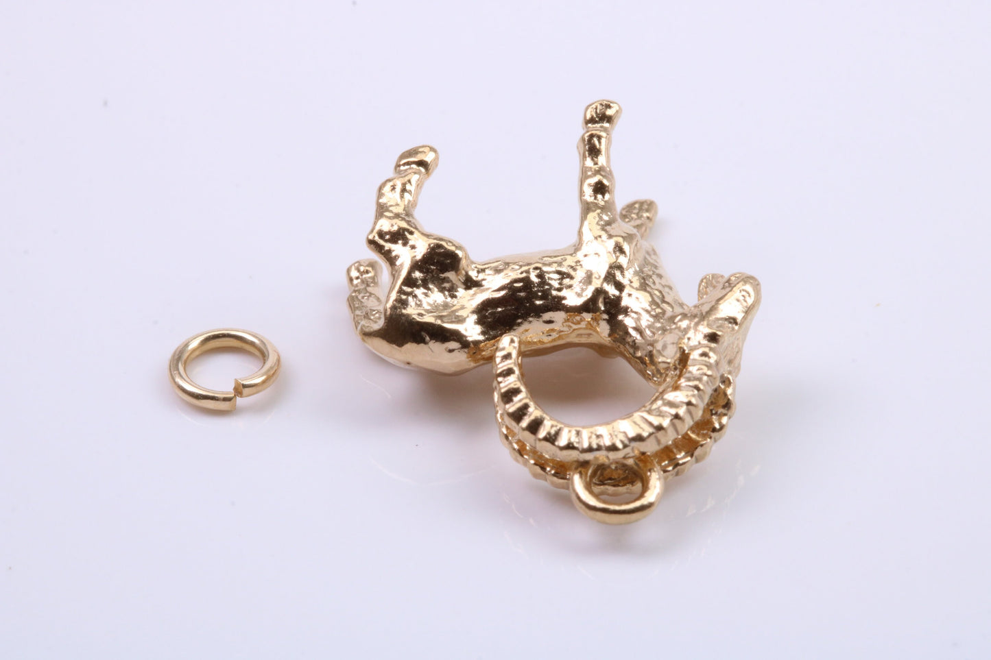 Capricorn Zodiac Sign Charm, Traditional Charm, Made from Solid 9ct Yellow Gold, British Hallmarked, Complete with Attachment Link