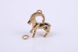Capricorn Zodiac Sign Charm, Traditional Charm, Made from Solid 9ct Yellow Gold, British Hallmarked, Complete with Attachment Link