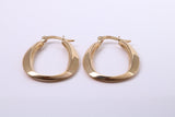 27 mm Long Hoop Creole Earrings Made from 9ct Yellow Gold