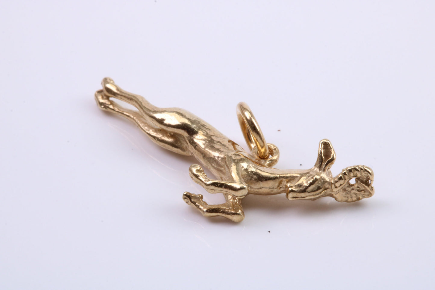 Jumping Gazelle Charm, Traditional Charm, Made from Solid 9ct Yellow Gold, British Hallmarked, Complete with Attachment Link