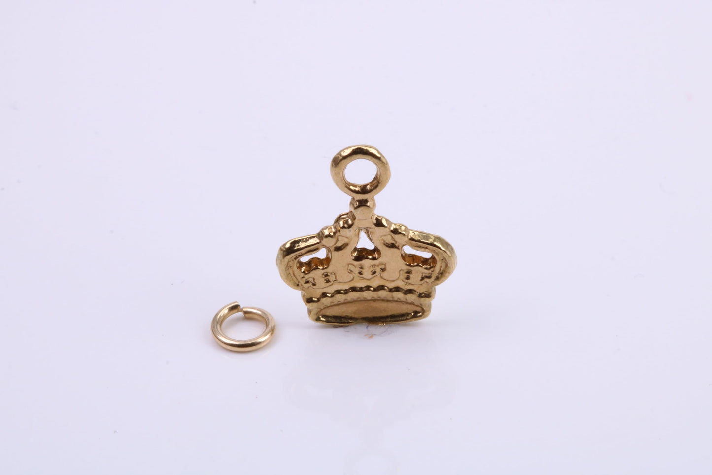 Royal Crown Charm, Traditional Charm, Made from Solid 9ct Yellow Gold, British Hallmarked, Complete with Attachment Link