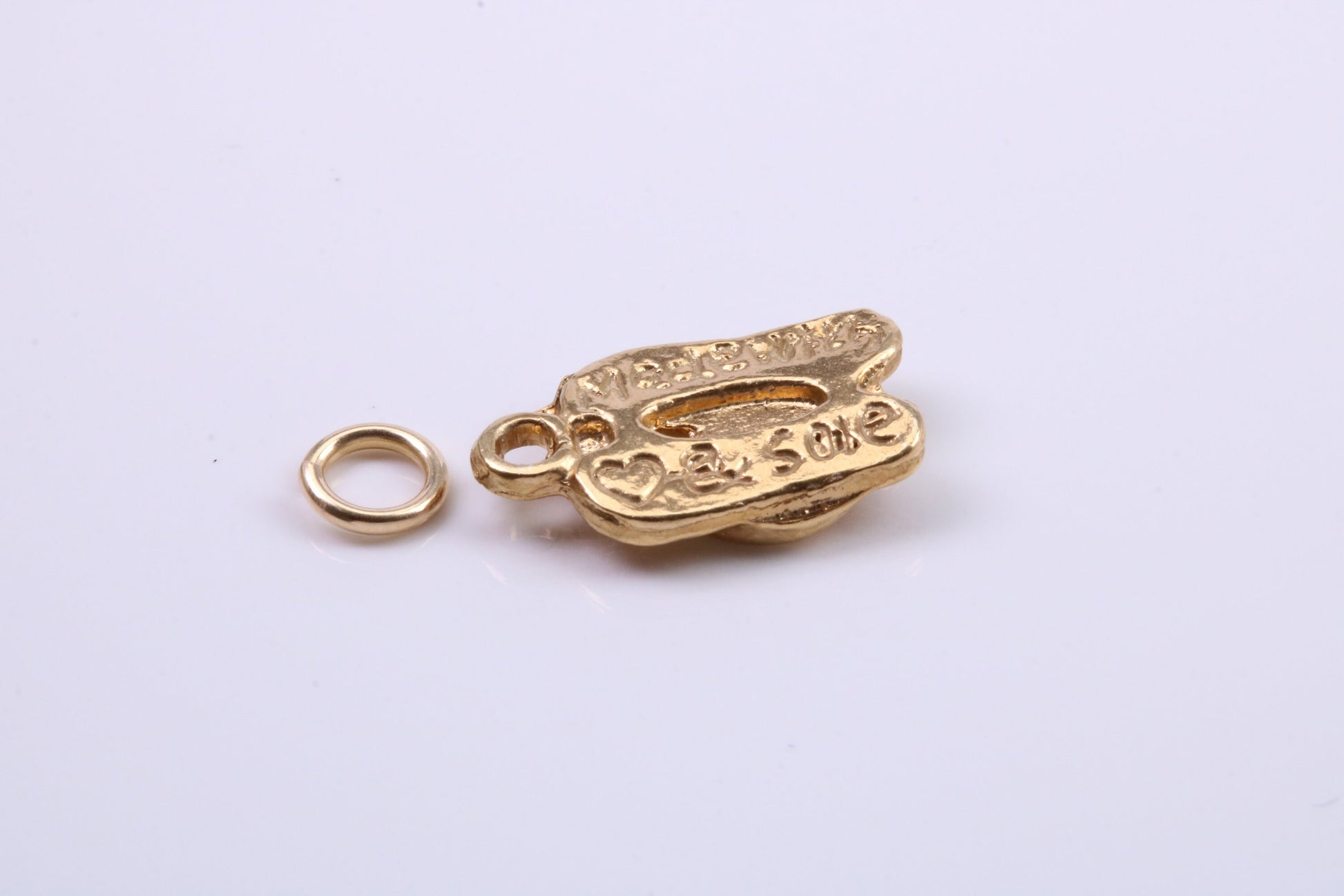 Flip Flops Charm, Traditional Charm, Made from Solid 9ct Yellow Gold, British Hallmarked, Complete with Attachment Link