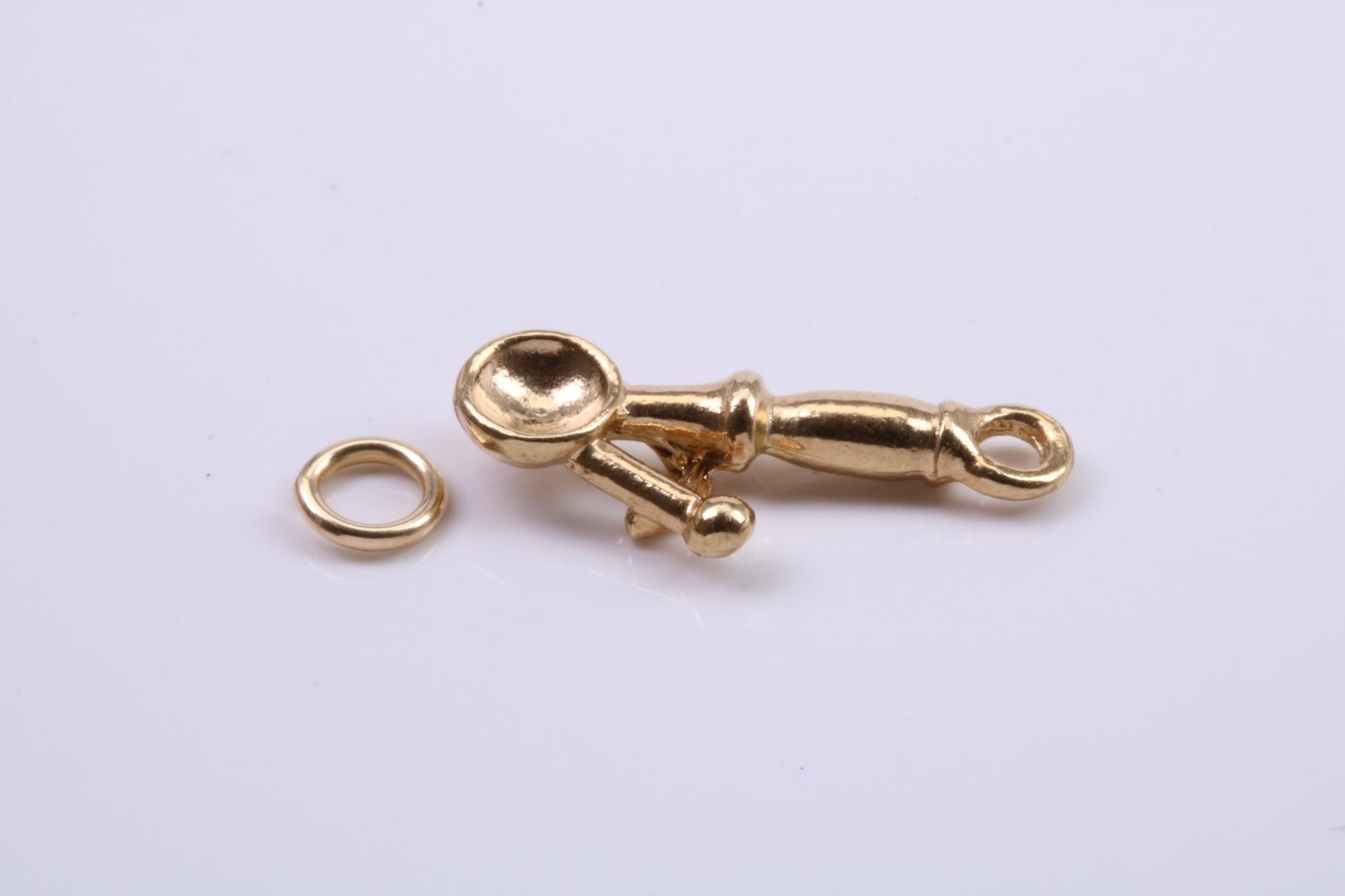 Ice Cream Scooper Charm, Traditional Charm, Made from Solid 9ct Yellow Gold, British Hallmarked, Complete with Attachment Link