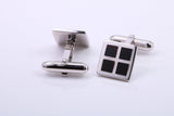 Black Onyx set Square Solid Silver Cufflinks
