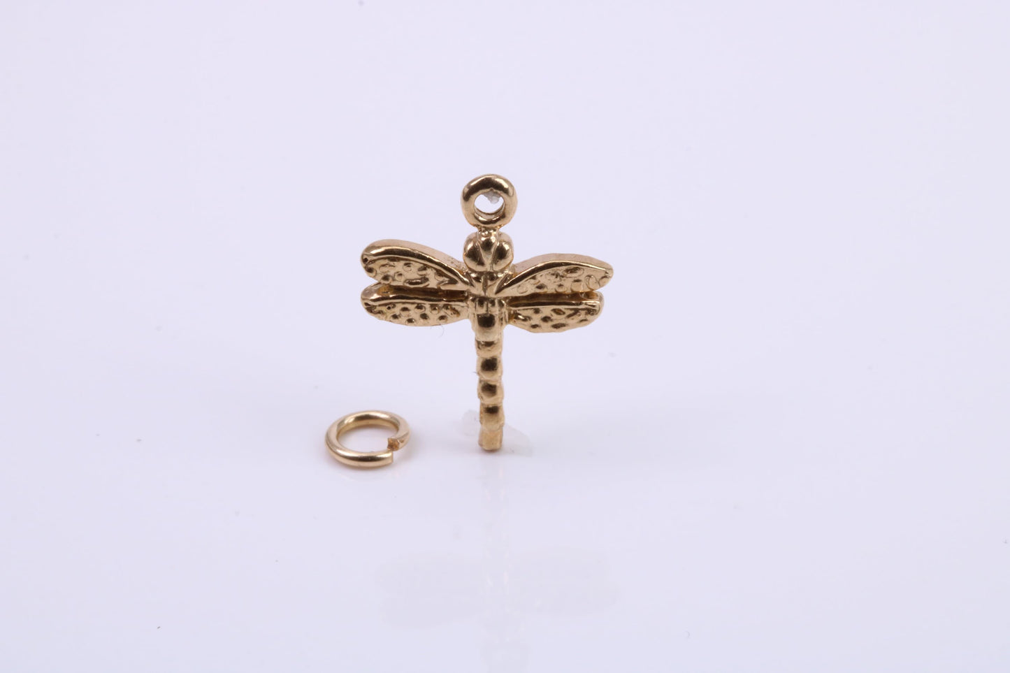 Dragon Fly Charm, Traditional Charm, Made from Solid 9ct Yellow Gold, British Hallmarked, Complete with Attachment Link