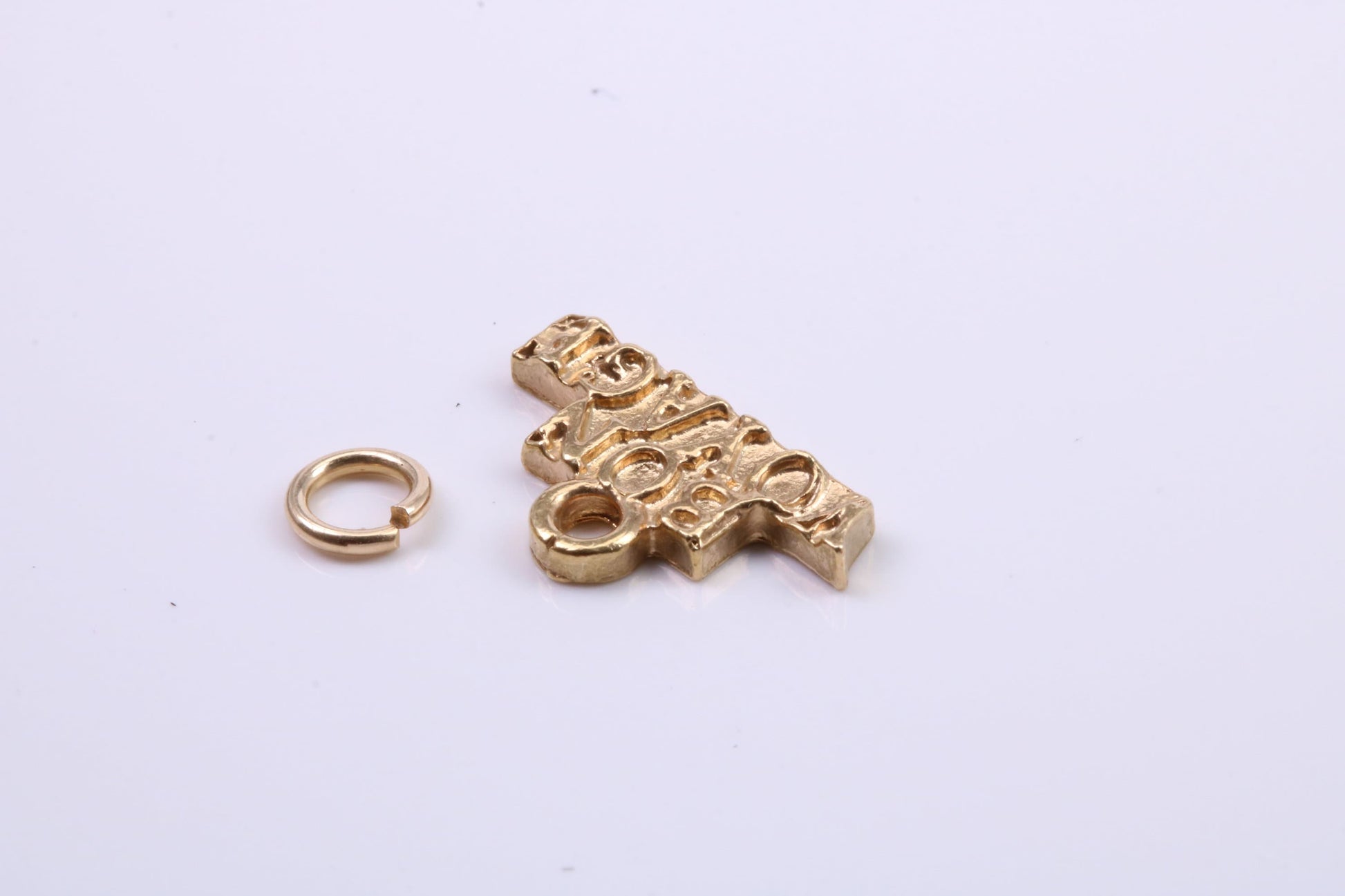 Bon Voyage Charm, Traditional Charm, Made from Solid 9ct Yellow Gold, British Hallmarked, Complete with Attachment Link