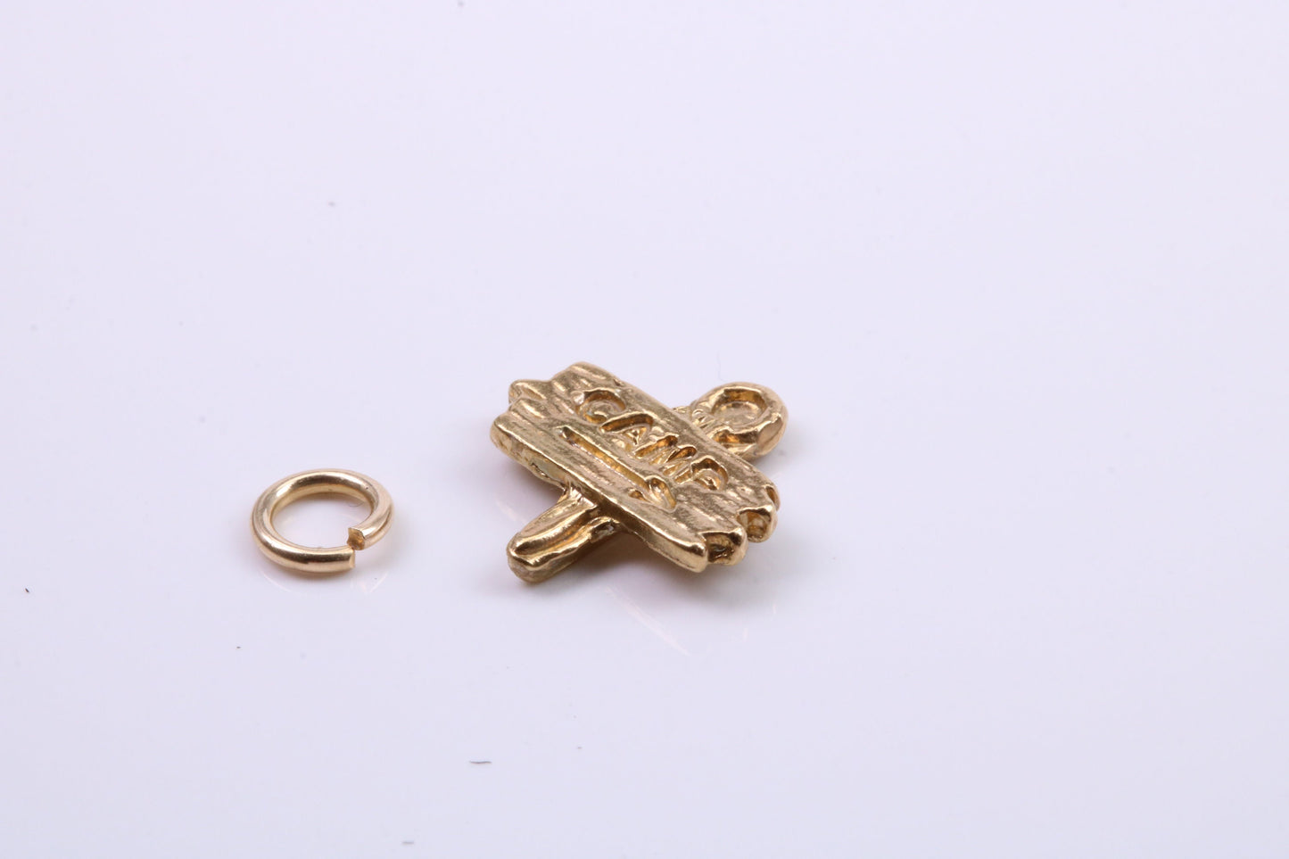 Camping Charm, Traditional Charm, Made from Solid 9ct Yellow Gold, British Hallmarked, Complete with Attachment Link