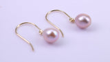 Teardrop Pearl Necklace and Matching Earrings set in Solid Yellow Gold Together with 18 Inch Yellow Gold Chain