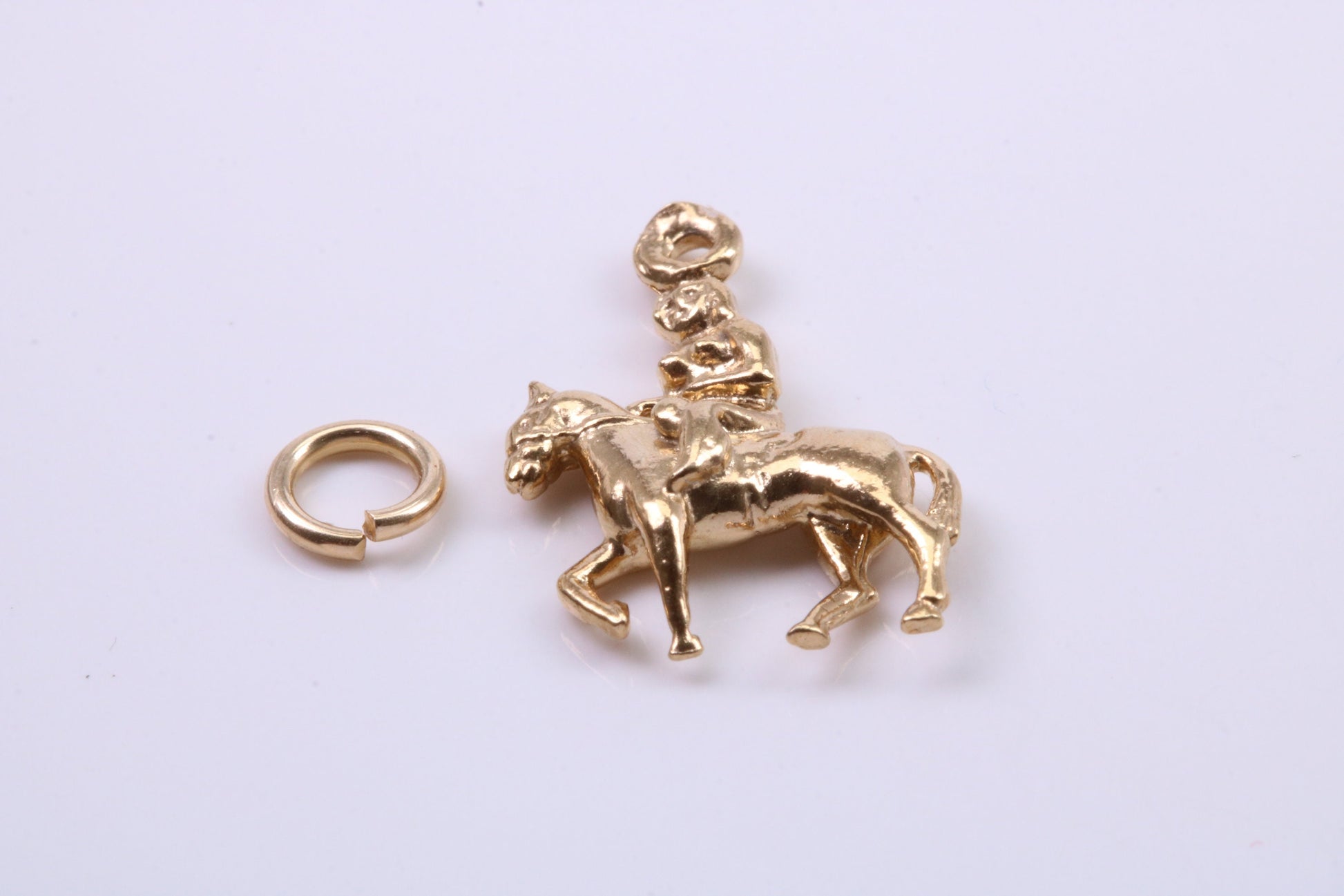 Lady Godiva Charm, Traditional Charm, Made from Solid 9ct Yellow Gold, British Hallmarked, Complete with Attachment Link