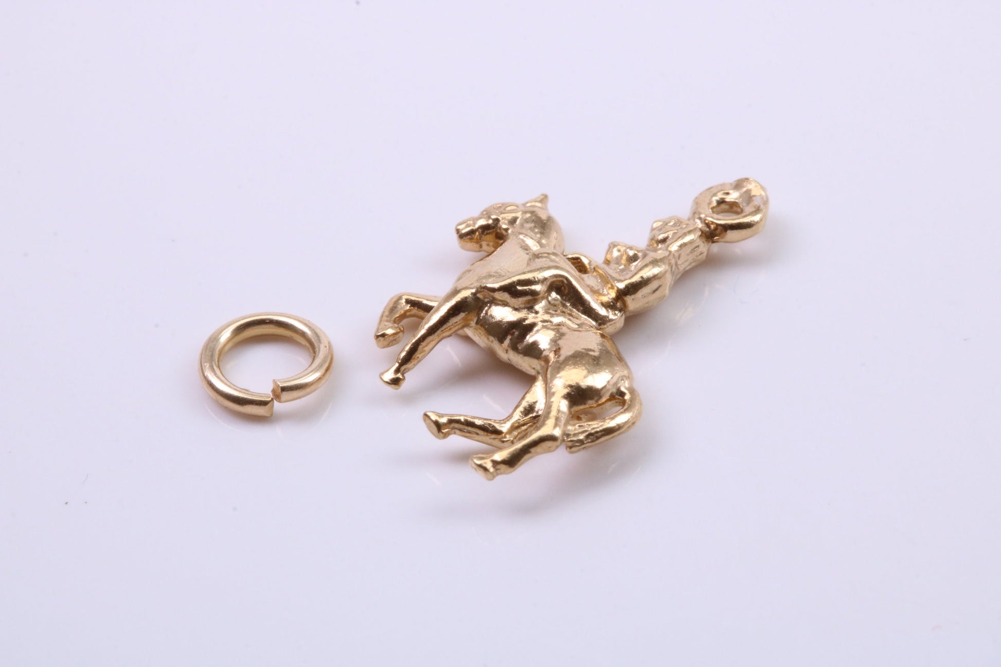 Lady Godiva Charm, Traditional Charm, Made from Solid 9ct Yellow Gold, British Hallmarked, Complete with Attachment Link