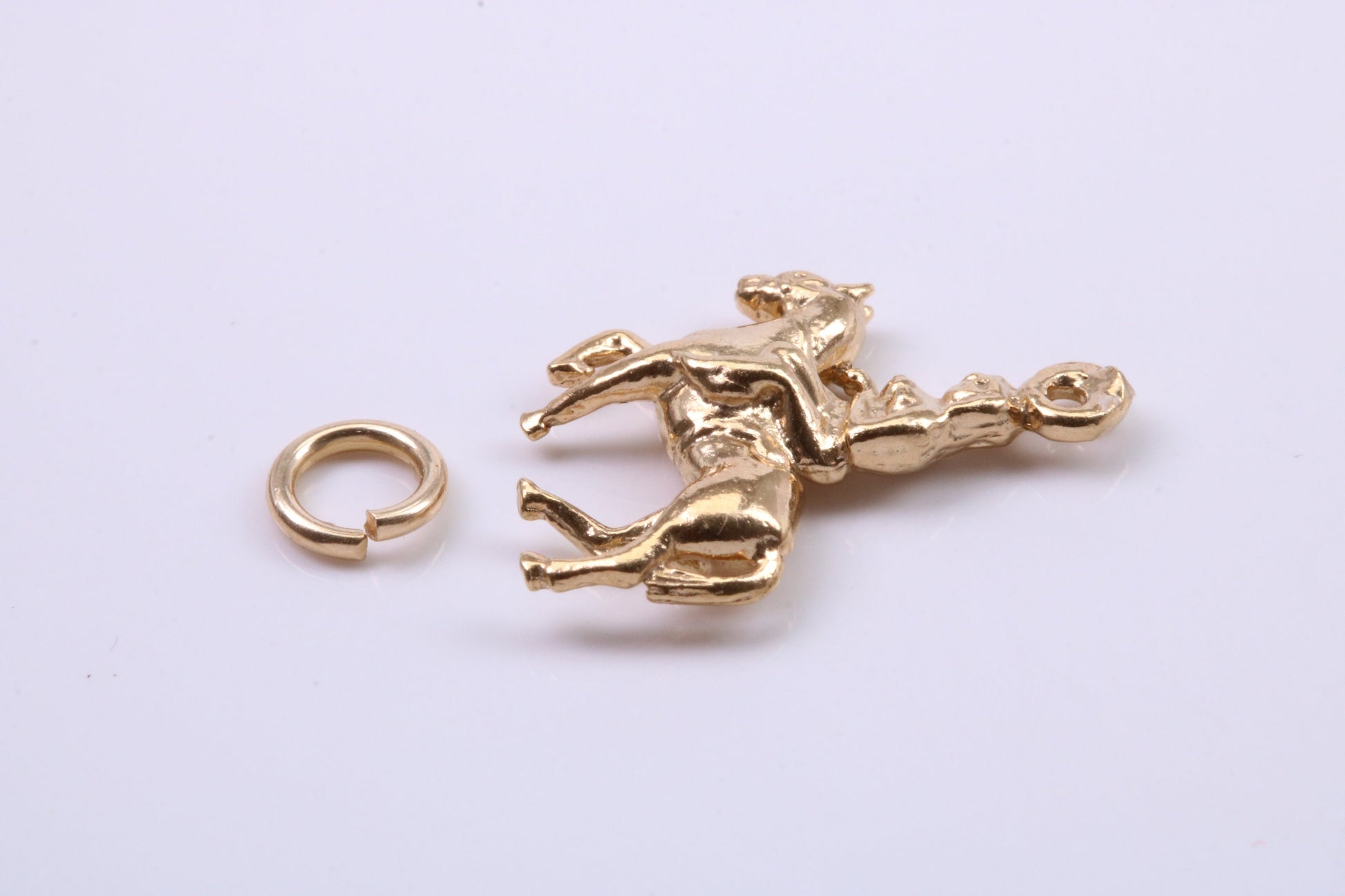 Lady Godiva Charm, Traditional Charm, Made from Solid 9ct Yellow Gold, British Hallmarked, Complete with Attachment Link