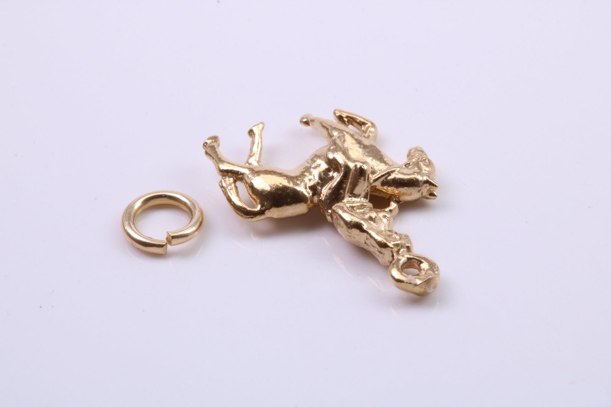 Lady Godiva Charm, Traditional Charm, Made from Solid 9ct Yellow Gold, British Hallmarked, Complete with Attachment Link