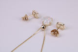 Natural Oval cut Opal set Stud Earrings with Necklace, Made from Solid Yellow Gold, With 18 Inch Long Chain