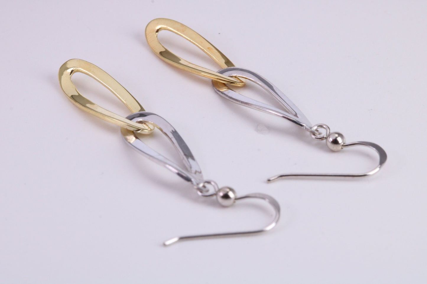 Two Colour Dropper Earrings, Very Dressy, Made from Solid 925 Grade Sterling Silver