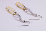 Two Colour Dropper Earrings, Very Dressy, Made from Solid 925 Grade Sterling Silver