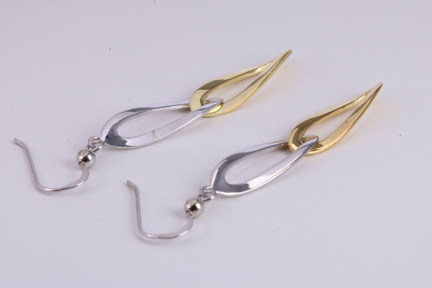 Two Colour Dropper Earrings, Very Dressy, Made from Solid 925 Grade Sterling Silver