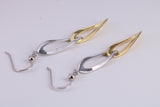 Two Colour Dropper Earrings, Very Dressy, Made from Solid 925 Grade Sterling Silver