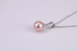 7 mm Round Real Pearl Necklace made from Sterling Silver