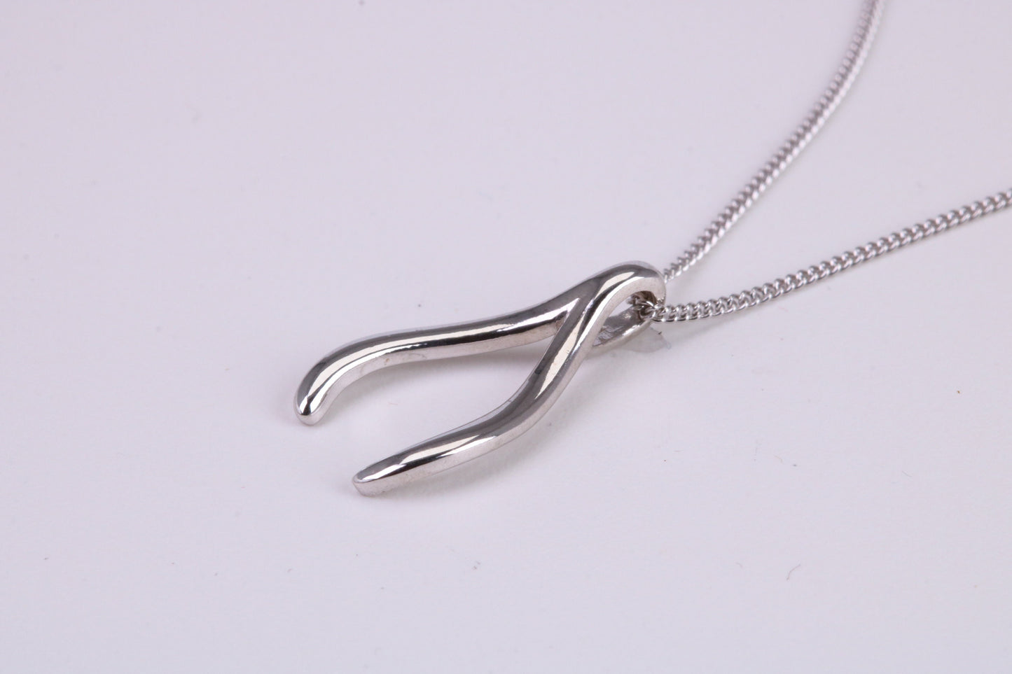 Wishbone Necklace, made from solid Sterling Silver, With 18 Inch Long Chain