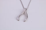Wishbone Necklace, made from solid Sterling Silver, With 18 Inch Long Chain