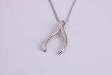 Wishbone Necklace, made from solid Sterling Silver, With 18 Inch Long Chain