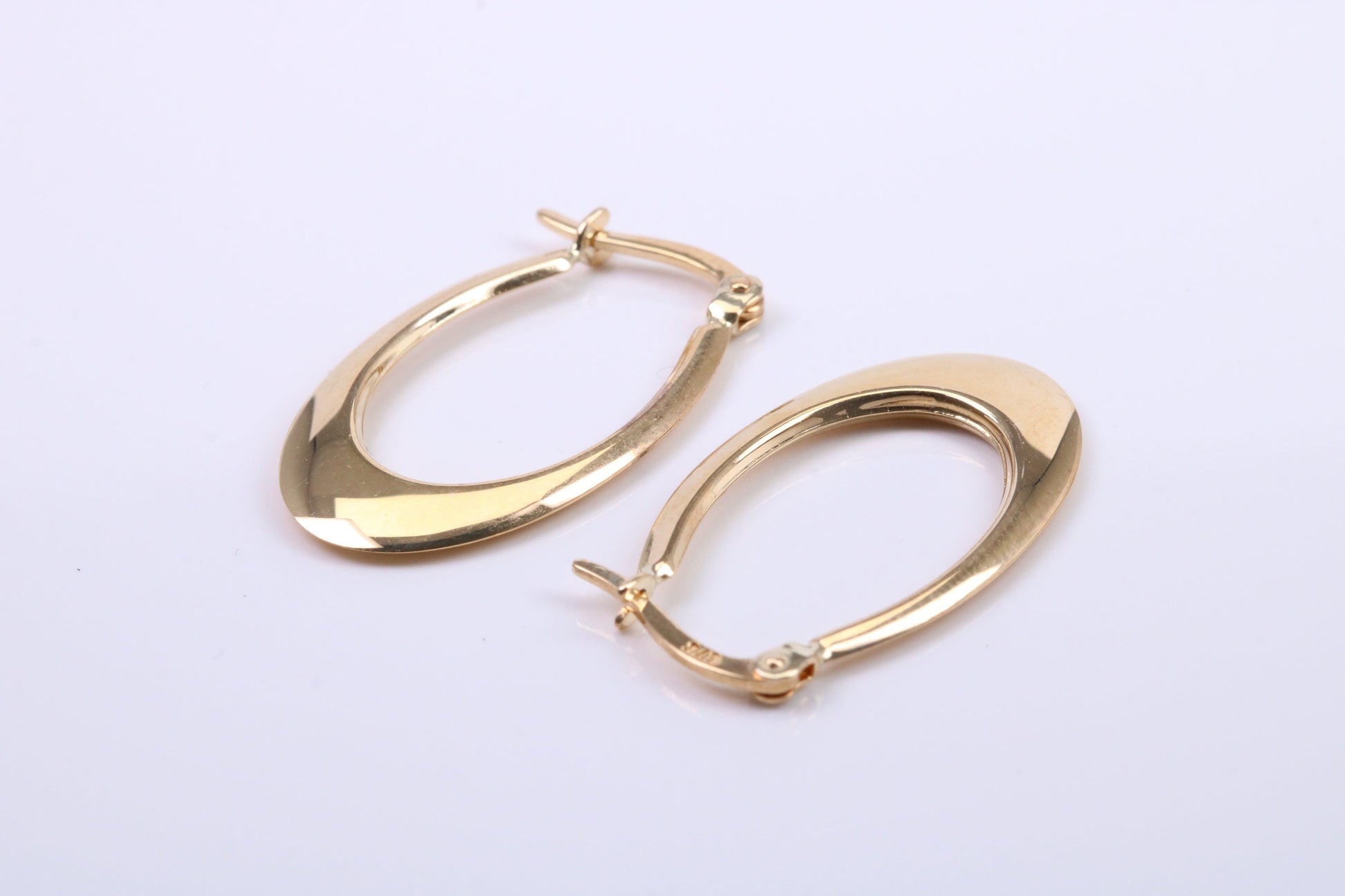 26 mm Long Hoop Creole Earrings Made from 9ct Yellow Gold