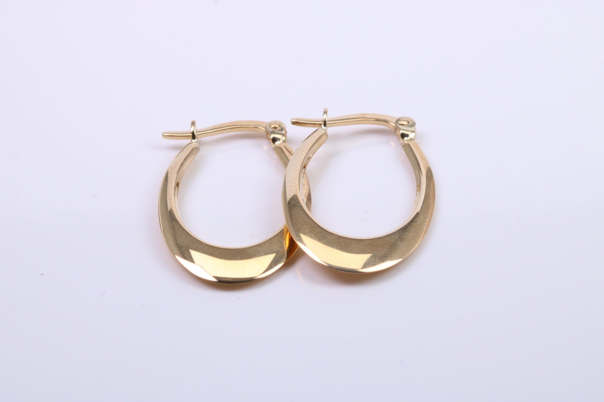 26 mm Long Hoop Creole Earrings Made from 9ct Yellow Gold