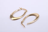 26 mm Long Hoop Creole Earrings Made from 9ct Yellow Gold