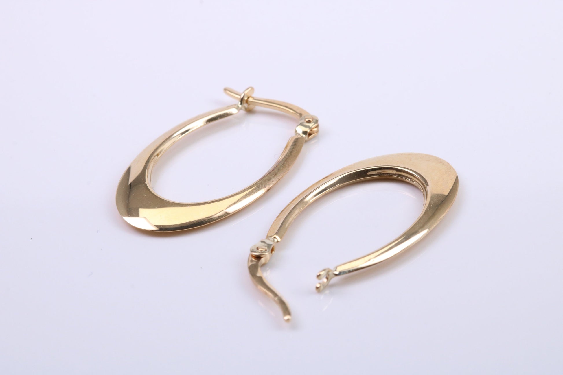 26 mm Long Hoop Creole Earrings Made from 9ct Yellow Gold