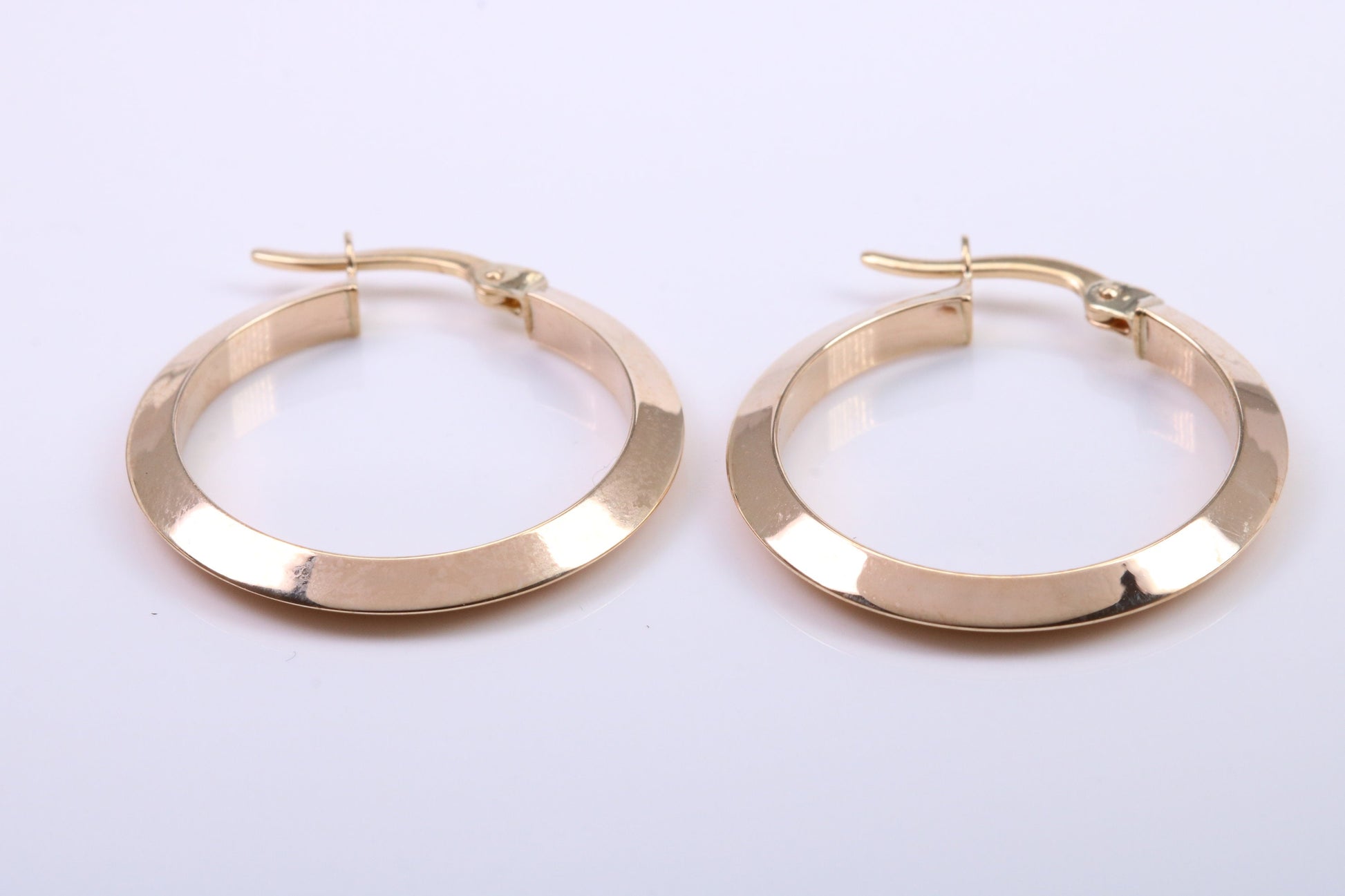 25 mm Round Hoop Creole Earrings Made from 9ct Yellow Gold