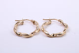 20 mm Round Hoop Creole Earrings Made from Solid 9ct Yellow Gold