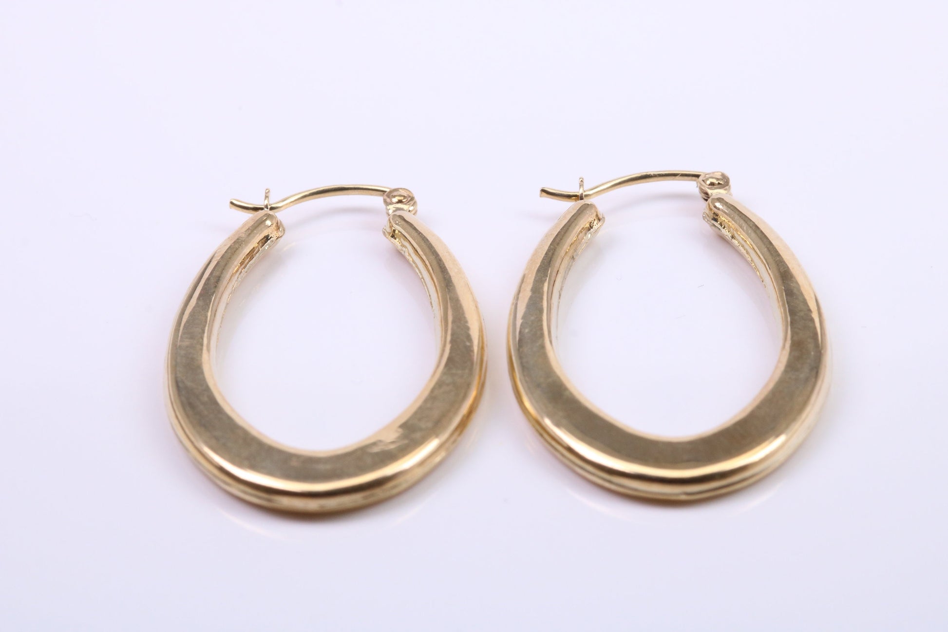 33 mm Long Hoop Creole Earrings Made from 9ct Yellow Gold