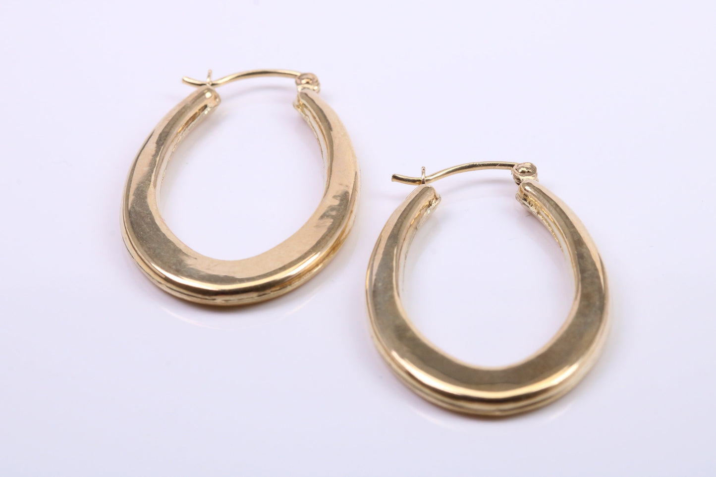 33 mm Long Hoop Creole Earrings Made from 9ct Yellow Gold