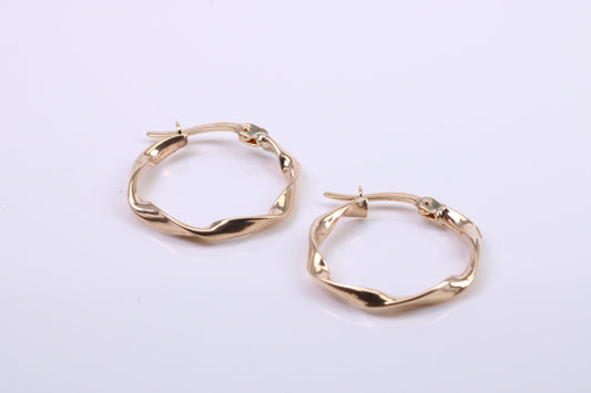 20 mm Round Hoop Creole Earrings Made from 9ct Yellow Gold