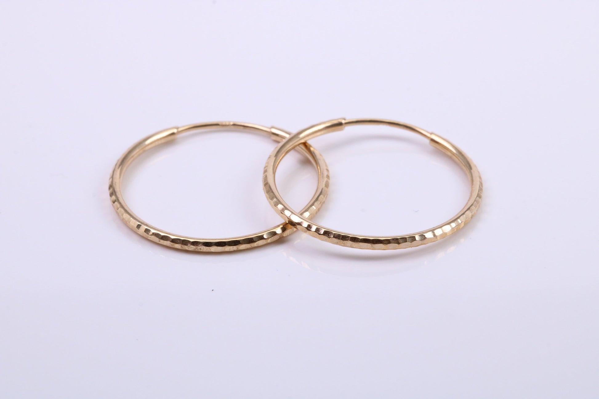 23 mm Round Diamond cut Hoop Sleeper Earrings Made from 9ct Yellow Gold