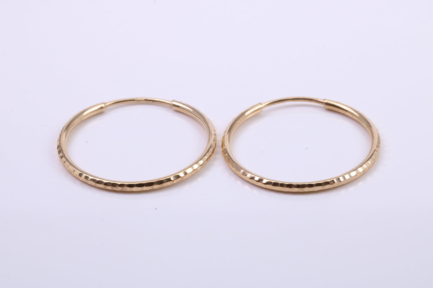 23 mm Round Diamond cut Hoop Sleeper Earrings Made from 9ct Yellow Gold