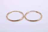 23 mm Round Diamond cut Hoop Sleeper Earrings Made from 9ct Yellow Gold