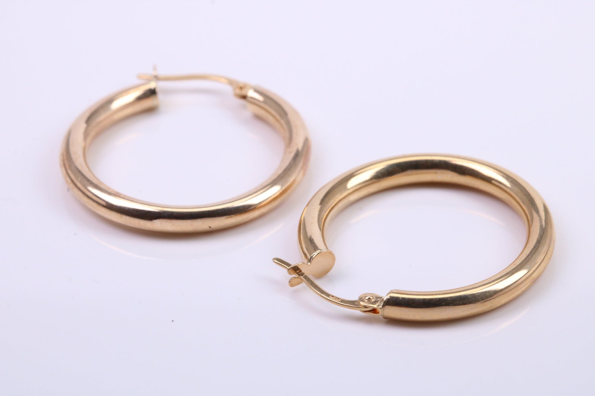 25 mm Round Hoop Creole Earrings Made from 9ct Yellow Gold