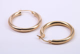 25 mm Round Hoop Creole Earrings Made from 9ct Yellow Gold