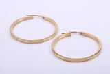 34 mm Round Hoop Creole Earrings Made from 9ct Yellow Gold