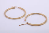 34 mm Round Hoop Creole Earrings Made from 9ct Yellow Gold