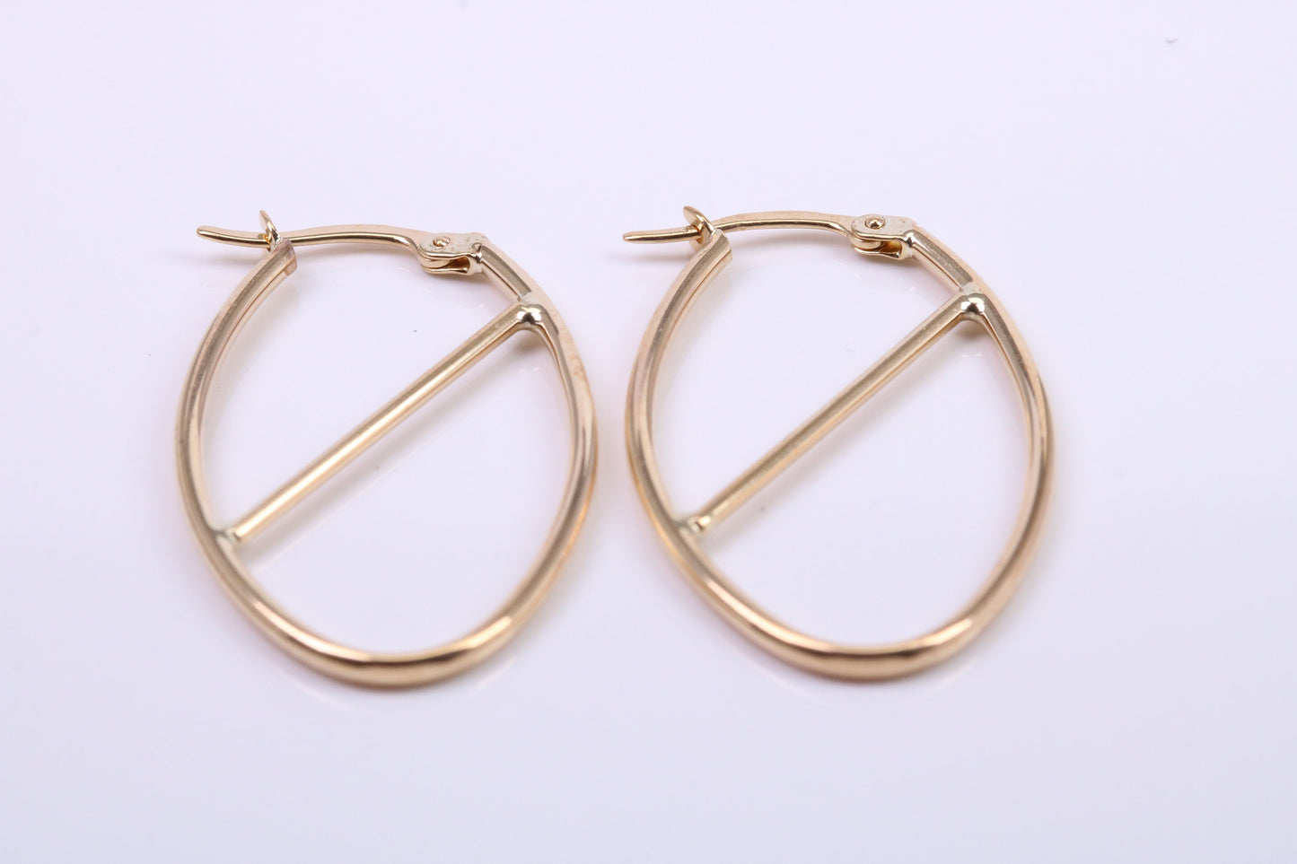 35 mm Long Hoop Creole Earrings Made from Solid 9ct Yellow Gold