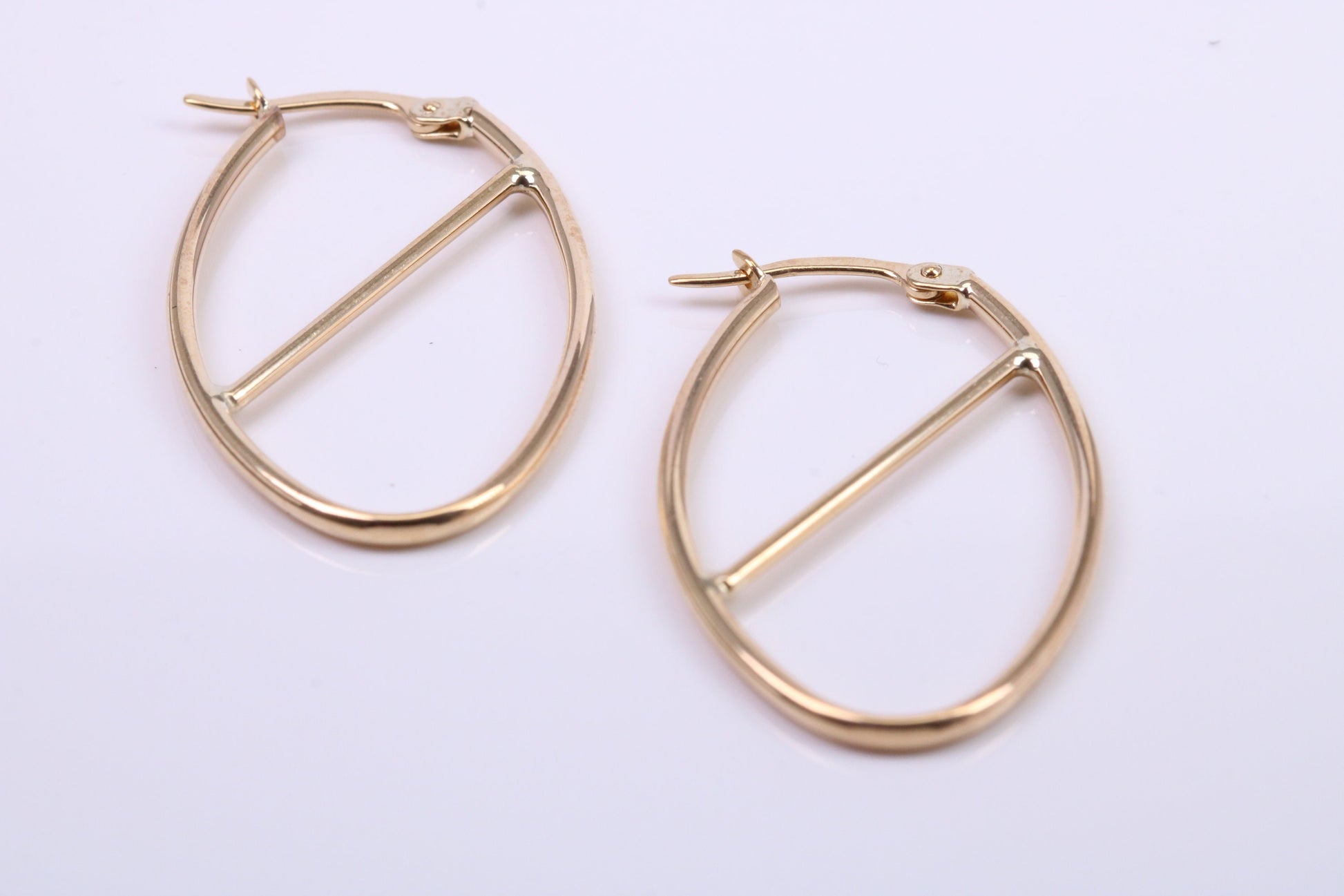 35 mm Long Hoop Creole Earrings Made from Solid 9ct Yellow Gold