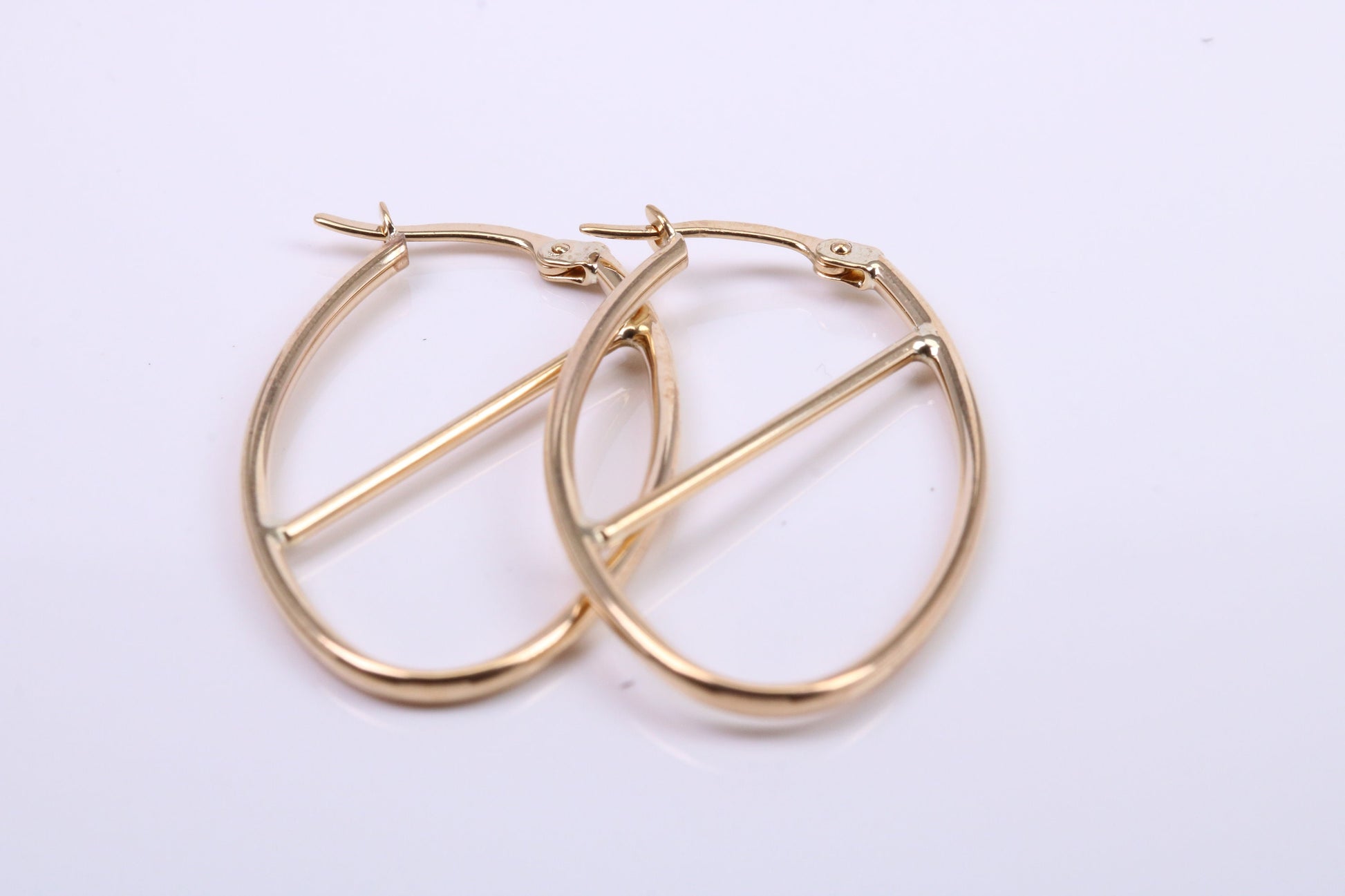 35 mm Long Hoop Creole Earrings Made from Solid 9ct Yellow Gold