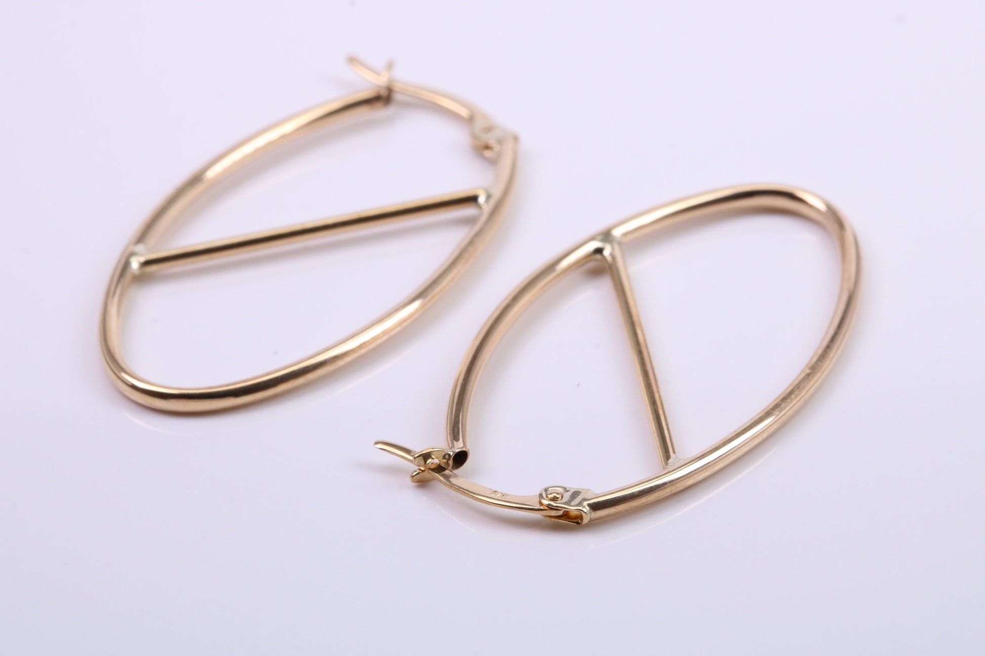 35 mm Long Hoop Creole Earrings Made from Solid 9ct Yellow Gold