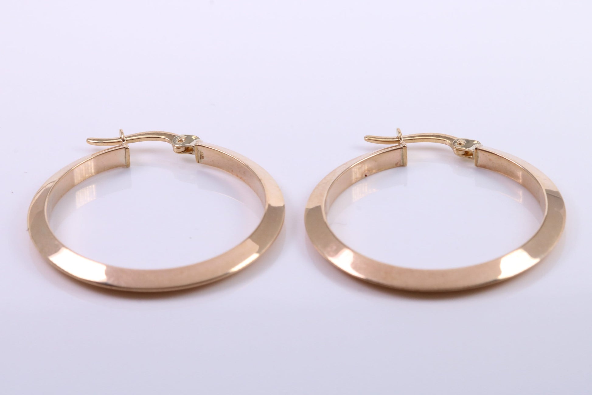 30 mm Round Hoop Creole Earrings Made from 9ct Yellow Gold