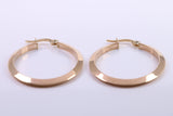 30 mm Round Hoop Creole Earrings Made from 9ct Yellow Gold