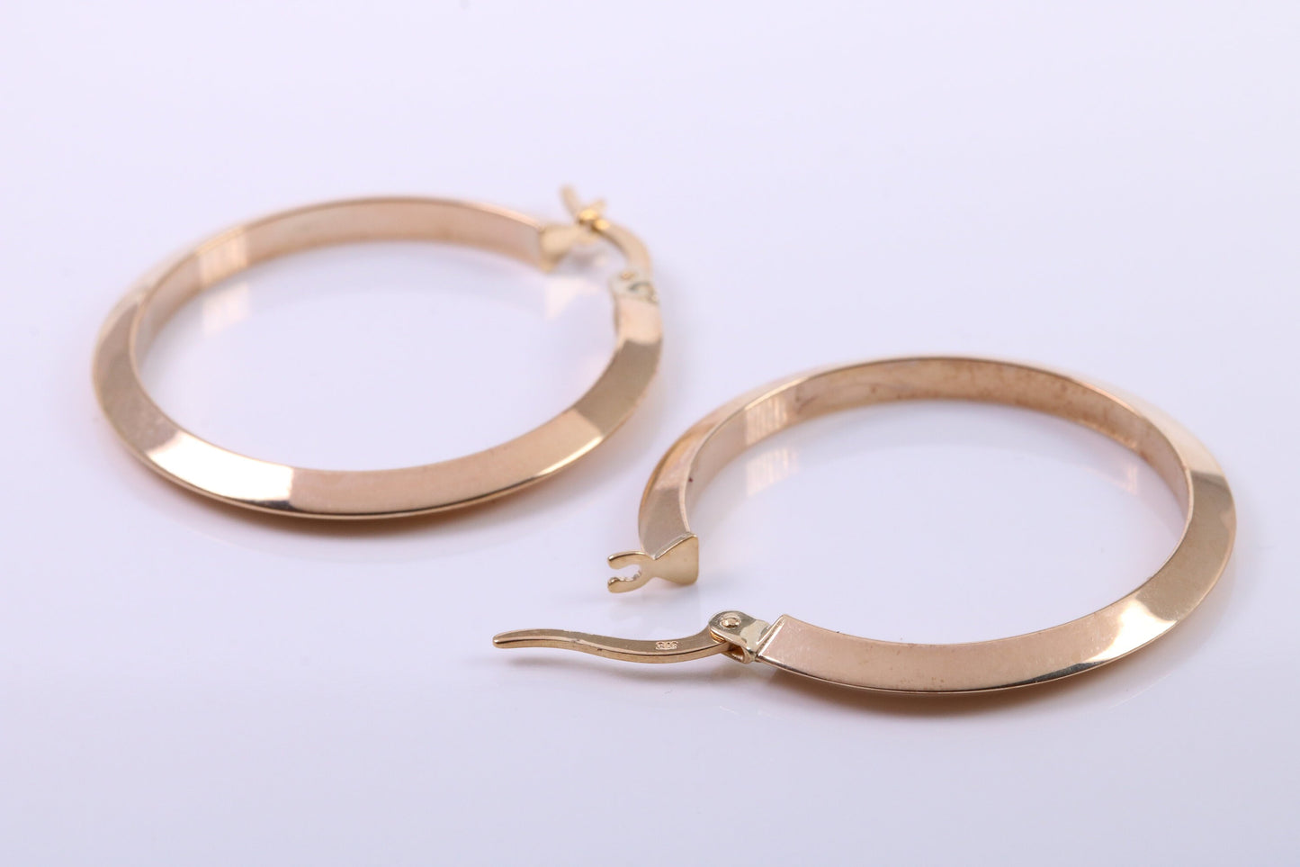 30 mm Round Hoop Creole Earrings Made from 9ct Yellow Gold