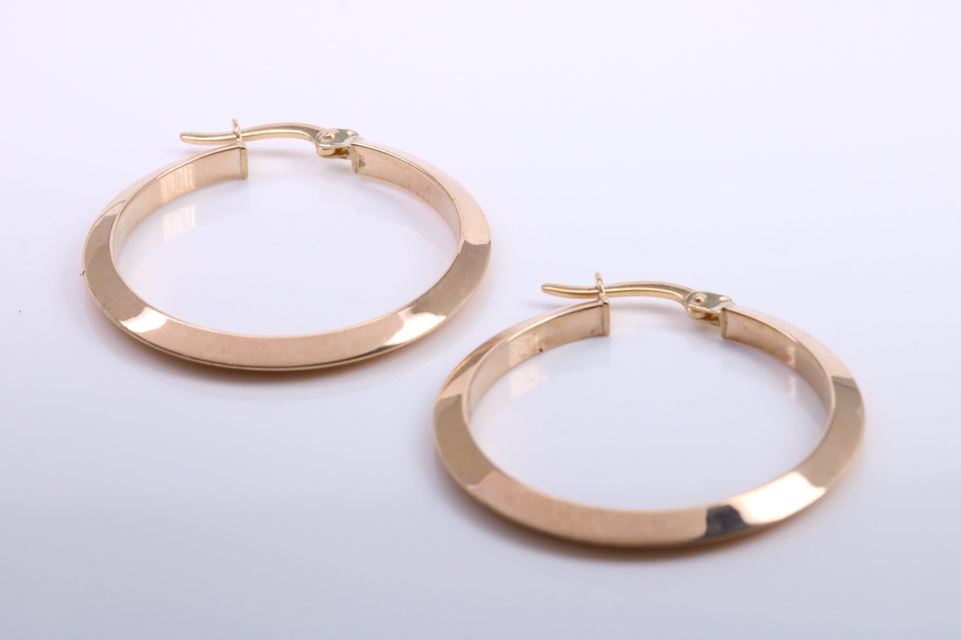 30 mm Round Hoop Creole Earrings Made from 9ct Yellow Gold