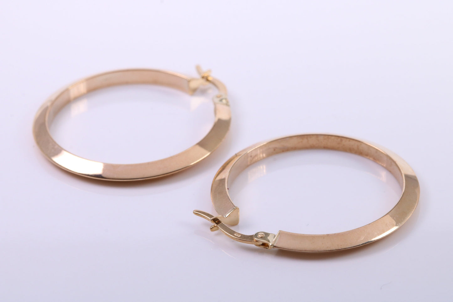 30 mm Round Hoop Creole Earrings Made from 9ct Yellow Gold